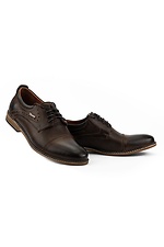 Men's leather shoes for autumn with laces  8018092 photo №1
