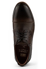 Мужские кожаные туфли на осень со шнурками  8018092 фото №4