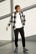 Men's cashmere check shirt Black Teamv 8034092 photo №2