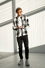 Men's cashmere check shirt Black Teamv 8034092 photo №4