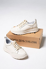 Women's leather beige sneakers  4206093 photo №1