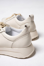 Damskie skórzane sneakersy w kolorze beżowym  4206093 zdjęcie №2