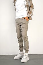 Men's Basic Jogger TWILL Cotton Pants Sand Teamv 8034093 photo №4