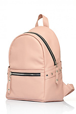 Маленький женский рюкзак из качественного кожзама цвета пудры SamBag 8045093 фото №7