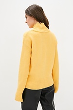 Желтый шерстяной свитер с высоким горлом  4038094 фото №3