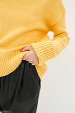 Жовтий вовняний светр із високим горлом  4038094 фото №4
