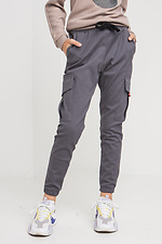 Детские джинсовые брюки карго CODE-D зауженные на манжетах с большими карманами GEN 8000094 фото №4