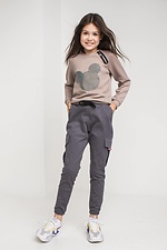 Детские джинсовые брюки карго CODE-D зауженные на манжетах с большими карманами GEN 8000094 фото №5