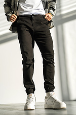 Men's Jogger TWILL cotton pants Black Teamv 8034094 photo №6