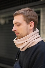 Warm fleece buf with beige drawstring Without 8048094 photo №2