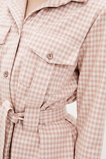 Розовая шерстяная рубашка ORUSYA-R с поясом и большими карманами Garne 3038095 фото №4