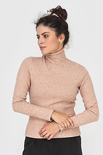 Basic knitted ribbed golf turtleneck in beige DANNA Garne 3041095 photo β1