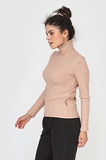 Basic knitted ribbed golf turtleneck in beige DANNA Garne 3041095 photo β3