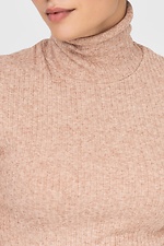 Basic knitted ribbed golf turtleneck in beige DANNA Garne 3041095 photo β5