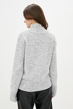 Серый шерстяной свитер с высоким горлом 4038095 фото №3