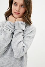 Серый шерстяной свитер с высоким горлом 4038095 фото №4