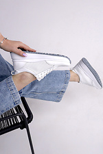 White women's perforated sneakers  4206095 photo №3