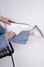 Weiße perforierte Damen-Sneaker 4206095 Foto №3