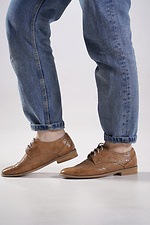 Braune Lacklederschuhe Brogue — Damen  4207095 Foto №5