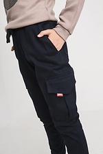 Детские джинсовые брюки карго CODE-D зауженные на манжетах с большими карманами GEN 8000095 фото №5