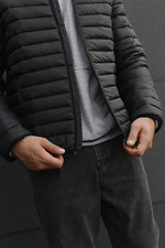 Осенняя стеганная куртка черного цвета на молнии ТУР 8037095 фото №4