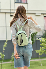 Маленький женский рюкзак из качественного кожзама мятного цвета SamBag 8045095 фото №1