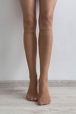 Set of 3 pairs of 20 denier nylon knee high knee socks in beige  8055095 photo №3