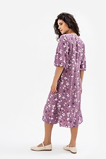 Dress with puff sleeves in purple floral print. Garne 3041097 photo №4