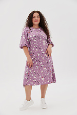 Dress with puff sleeves in purple floral print. Garne 3041097 photo №5