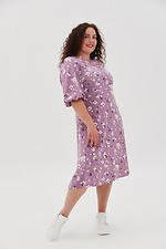 Dress with puff sleeves in purple floral print. Garne 3041097 photo №6