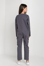 Gray denim overalls with long sleeves and large pockets GEN 8000097 photo №7