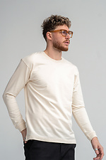 Herren-T-Shirt mit langen Ärmeln. Langarm Teamv Sand Teamv 8034097 Foto №5