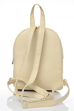 Маленький жіночий рюкзак з якісного шкірозамінника бежевого кольору SamBag 8045097 фото №4