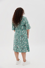 Сукня з пишними рукавами м'ятного кольору в квітковий принт Garne 3041098 фото №7