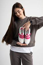 White velcro sneakers with bright inserts  4206098 photo №3