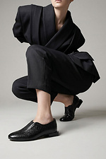 Schwarze Lacklederschuhe mit Knittereffekt und Elastikeinsatz  4207098 Foto №4