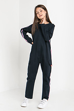 Black denim overalls with long sleeves and large pockets GEN 8000098 photo №1