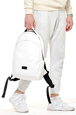 Large white backpack made of quality leatherette with a laptop pocket SamBag 8045098 photo №3