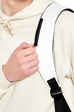 Великий білий рюкзак з якісного шкірозамінника з кишенею для ноутбука. SamBag 8045098 фото №4