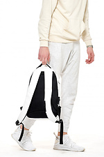Large white backpack made of quality leatherette with a laptop pocket SamBag 8045098 photo №5