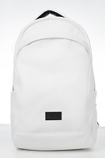 Large white backpack made of quality leatherette with a laptop pocket SamBag 8045098 photo №6