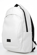 Великий білий рюкзак з якісного шкірозамінника з кишенею для ноутбука. SamBag 8045098 фото №7