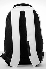 Large white backpack made of quality leatherette with a laptop pocket SamBag 8045098 photo №8