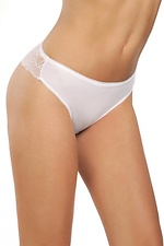 White cotton low rise panties with lace booty ORO 4027099 photo №1