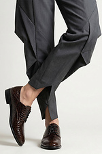 Dark patent leather lace-up shoes — women's oxfords  4207099 photo №3