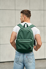Large green backpack made of quality leatherette with a laptop pocket SamBag 8045099 photo №1