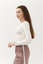 Bodycon-Pullover aus SAKEE-Rippstrick mit seitlichen Zugbändern Garne 3040100 Foto №4