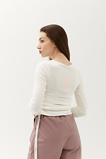 Bodycon-Pullover aus SAKEE-Rippstrick mit seitlichen Zugbändern Garne 3040100 Foto №5