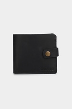 Маленький кожаный кошелек черного цвета на кнопке Garne 3300100 фото №1