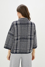 Krótki sweter z domieszką wełny z symetrycznym wzorem i stójką  4038100 zdjęcie №3